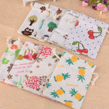 Lovely Pattern Burlap Gift Bag Drawstring Pouch Jewelry Packaging