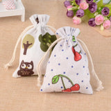 Lovely Pattern Burlap Gift Bag Drawstring Pouch Jewelry Packaging