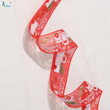 25mm Snowflake Christmas Car Grosgrain Ribbon - 5/10 Yards