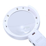 5/11X Magnifying Glass With 8 LED Lights Magnifier Stand Handheld Magnifier