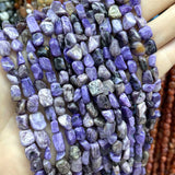 Irregular Natural Charoite Purple Spacer Beads 15''