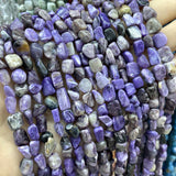 Irregular Natural Charoite Purple Spacer Beads 15''