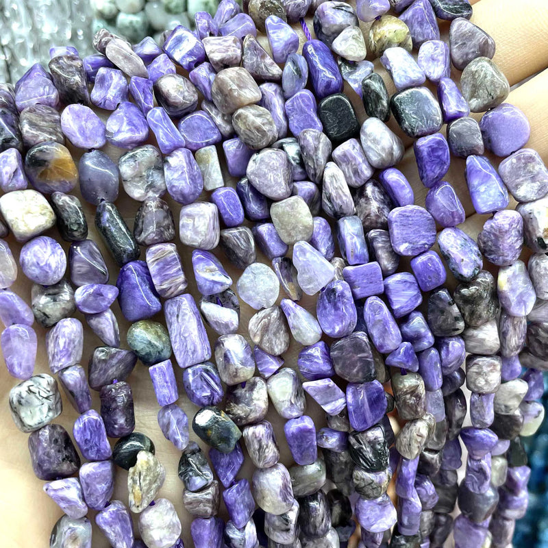 Irregular Natural Charoite Purple Spacer Beads 15''