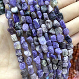 Irregular Natural Charoite Purple Spacer Beads 15''
