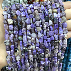 Irregular Natural Charoite Purple Spacer Beads 15''