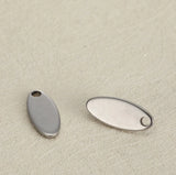 Small Oval Stainless Steel Charm - Custom Logo Engraved Tag