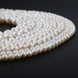 5-12mm Faceted Loose Freshwater Round Pearls Beads Strands for Jewelry Making