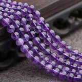 5-14mm Purple Amethysts Crystal Beads for Jewelry Making 15'' DIY Bracelets