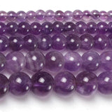 5-14mm Purple Amethysts Crystal Beads for Jewelry Making 15'' DIY Bracelets