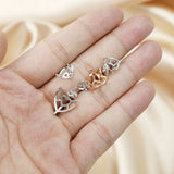 925 Silver Heart Bezel for Crystal Gems DIY Pendant