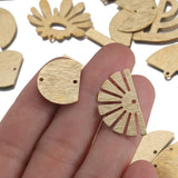 Raw Brass Moon/Maple Leaf Pendants DIY Charms Necklace Earrings Findings