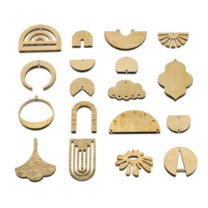 Raw Brass Moon/Maple Leaf Pendants DIY Charms Necklace Earrings Findings