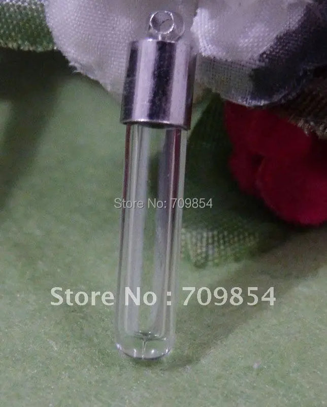 Round Back Rice Vial Glass Bottle Necklace Gift