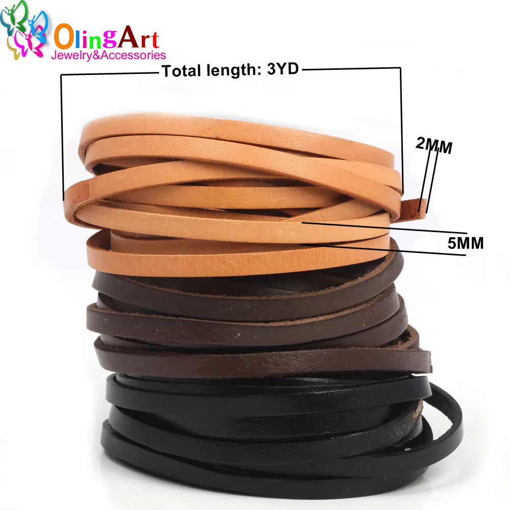 5*2mm 3YD/Lot Leather Cords DIY Jewelry Making