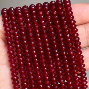 Natural Red Chalcedony Rondelle Stone Loose Spacer Beads 15''