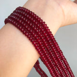 Natural Red Chalcedony Rondelle Stone Loose Spacer Beads 15''