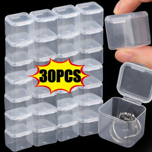 Cube Mini Storage Box Clear Beads Jewelry Container Case Plastic DIY Organizer
