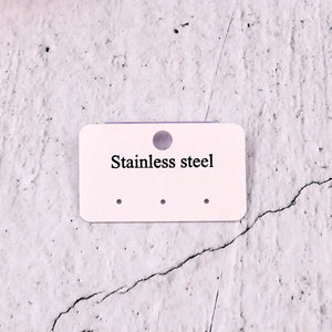 100pcs Stainless Steel Earring Holders Drops Cards PVC Hook Display Cards