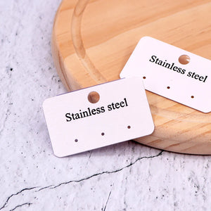 100pcs Stainless Steel Earring Holders Drops Cards PVC Hook Display Cards