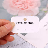100pcs Stainless Steel Earring Holders Drops Cards PVC Hook Display Cards