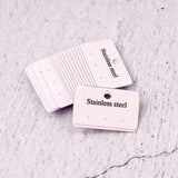 100pcs Stainless Steel Earring Holders Drops Cards PVC Hook Display Cards