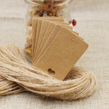 Kraft Paper Blank Card Gift Tags 100pcs + Hemp String