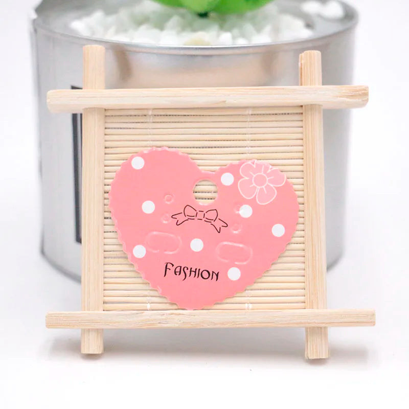 Pink Earring Packing Cards Heart Shape Jewelry Packaging