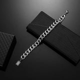 Men Stainless Steel Buddha Bracelet with Charms Male Rock Jewelry