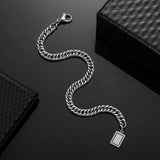 Men Stainless Steel Buddha Bracelet with Charms Male Rock Jewelry