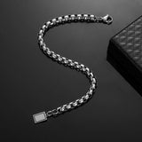 Men Stainless Steel Buddha Bracelet with Charms Male Rock Jewelry