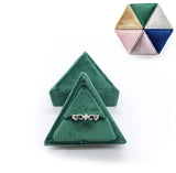 Velvet Single Ring Box Vintage triangle shape Jewelry Storage Box