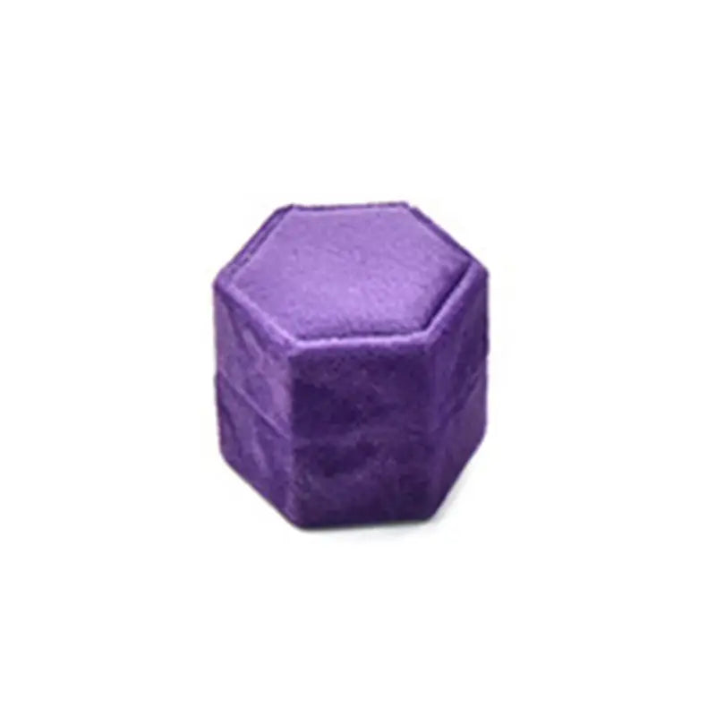 Hexagon Velvet Ring Box Vintage Double Ring Jewelry Storage Box