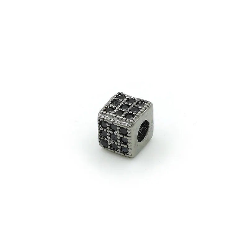 Micro Pave CZ Square Beads for DIY Bracelets or Necklaces