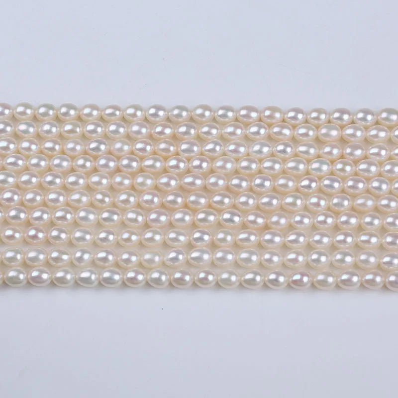 High Natural Rice Pearl Strand 5.5-6mm for Jewelry