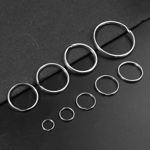 304 Stainless Steel Key Ring Key Chain Round Flat Line Key Ring Keychain