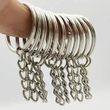 Metal Blank Keyring Split Rings DIY Keychain Lobster Clasp Stainless Steel
