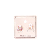 Beige Earring Card 100pcs Recycled Jewelry Ear Stud Stand Packing PVC Hook Card