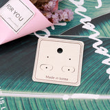 Beige Earring Card 100pcs Recycled Jewelry Ear Stud Stand Packing PVC Hook Card