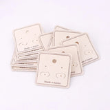 Beige Earring Card 100pcs Recycled Jewelry Ear Stud Stand Packing PVC Hook Card