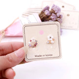 Beige Earring Card 100pcs Recycled Jewelry Ear Stud Stand Packing PVC Hook Card