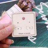 Beige Earring Card 100pcs Recycled Jewelry Ear Stud Stand Packing PVC Hook Card