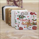 50pc Marbling Merry Christmas Pendant Display Tag Card