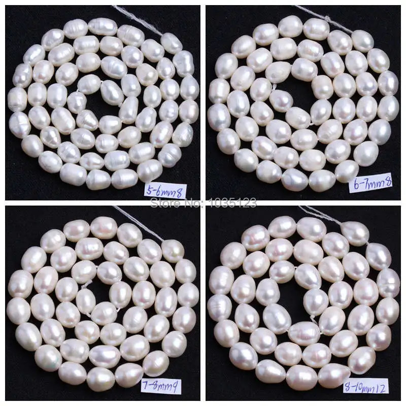 Natural Freshwater Pearl Oval Loose Beads 5-11mm