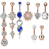Surgical Steel Navel Piercing Belly Button Dangle Earrings Belly Bar