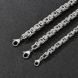 Metal King Chain Necklace Bracelet Set Stainless Steel Choker Necklaces