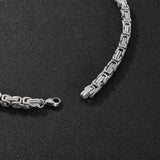 Metal King Chain Necklace Bracelet Set Stainless Steel Choker Necklaces