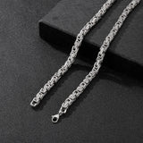 Metal King Chain Necklace Bracelet Set Stainless Steel Choker Necklaces
