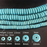 Turquoise Spacer Beads Flat Round Natural Stone Loose Beads for Jewelry Making