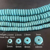 Turquoise Spacer Beads Flat Round Natural Stone Loose Beads for Jewelry Making