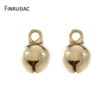 14K Plated Brass Jingle Bells Dangle Charms For Christmas DIY Crafts